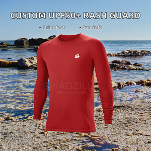 Durable 220gsm Spandex/Nylon BJJ Rash Guard Long Sleeve Compression Shirt Professional <b>Grappling</b> Wear Moisture Wicking UPF50+ - Product Image 2