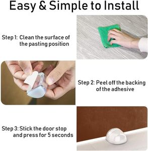 Hat Shape <strong>Door</strong> Stop Self-Adhesive <strong>Door</strong> Handle Collision Guard Acrylic Transparent Rubber Floor <strong>Door</strong> Stopper - Product Image 3