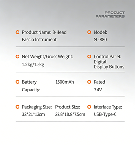 ปืนนวดกล้ามเนื้อแบบให้ความร้อน 8 หัว ปรับความเร็วได้หลายระดับ สำหรับนวดขา คอ และหน้าท้อง - Product Image 5