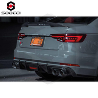 Nouveau diffuseur arrière en fibre de carbone style KB avec feux LED pour Audi A4 Sport B9 S4 Berline, lèvre de pare-chocs, séparateur à visser, finition époxy haute brillance