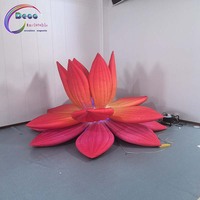 Modèle de fleur de lotus gonflable géante, décoration végétale colorée pour spectacle sur scène et aménagement de mariage, livraison rapide