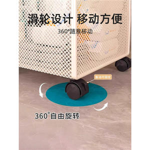 Panier de rangement rectangulaire pour salle de bain Lida 60x70cm avec roulettes, organisateur autoportant durable sous l'évier - Product Image 4