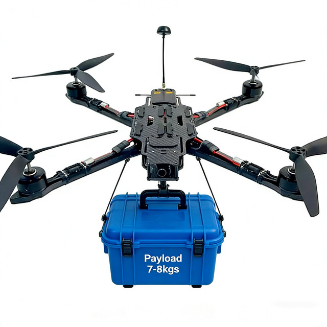 15inch Professional Delivery Drone 8KG Payload Transport 140KM/H Fast Deployment Long Flight Duration Remote Control