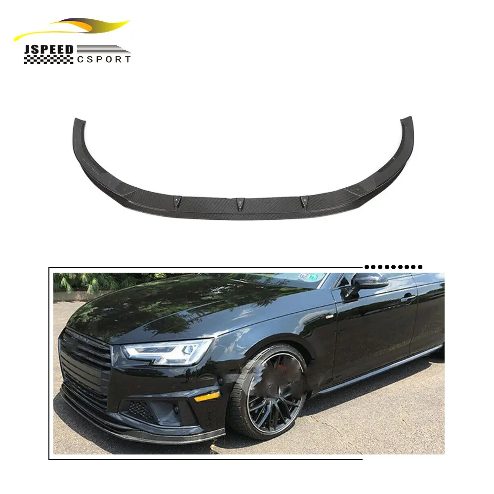 Para Audi A4 Sline /S4 2019UP Fibra De Carbono Amortecedor Dianteiro Lip Chin Spoiler Guarnição