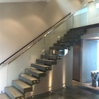 Escalier intérieur flottant en bois traditionnel personnalisé et durable, escalier droit pour villa et appartement