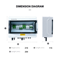 Boîtier solaire étanche 1000V DC IP65 2 entrées 2 sorties 8 chaînes, boîtier de combinaison PV 40A 63A, boîtier de distribution pré-câblé en plastique