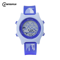 Montre numérique à quartz sportive en gelée macaron, design adorable et coloré, cadeau idéal pour étudiants et enfants, verre de qualité.