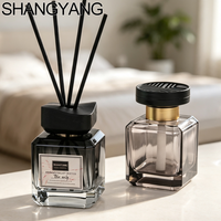 Diffuseur de parfum en verre naturel de luxe avec bouchon carré gravé, style exclusif, 200 ml, nouvelle arrivée, coffret cadeau