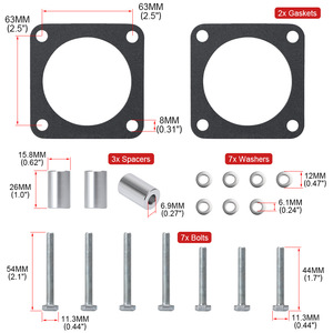 Entretoise de boîtier de papillon Poy à 4 boulons pour extension de collecteur d'admission Jeep TJ 1997-2006 4.0L 6 cylindres - Product Image 4