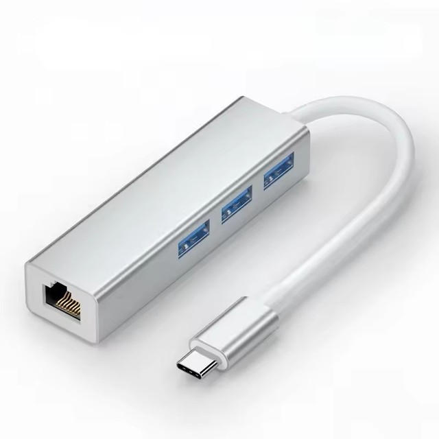 4 in 1 USB C Hub with 100Mbps Ethernet, 100W PD & 3 USB 3.0 Ports | Compact USB-C OTG Adapter Dock for MacBook Air/Pro PC HUB