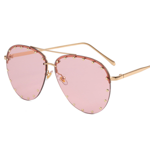 Cool Fashion Stage Bar <strong>Party</strong> Sunglasses New SteamPunk Style Gold Metal Frame Sun <strong>Glasses</strong> with Rivet Detail - Product Image 4