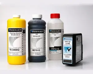 Original Videojet Replacements Consumables Pigment Ink/Make Up Solvent/Cleaning Solution/Ribbon