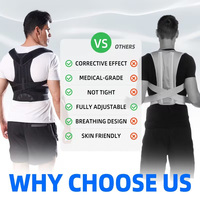 Ceinture de soutien dorsal OEM personnalisée, respirante, pour corriger la posture du haut du dos et redresser les épaules, idéale pour la gym et le fitness