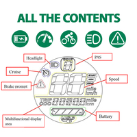 Velocímetro para Bicicleta Eléctrica Multivoltaje 24V/36V/48V/60V, Impermeable, Odómetro Digital con Cable y Cronómetro, Accesorios para Bicicleta