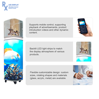 Écran LED portable intelligent RX Factory Price Smart GOB 4K pour intérieur, affichage cylindrique Plug and Play, mur vidéo pour magasin, musée, exposition