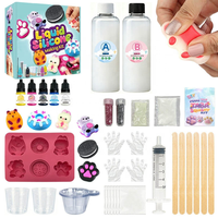 Kit de Fabrication DIY de Squishies Lumineux en Silicone Liquide, Kit de Squishies Faits Main Taba Pailletés Ours Patte de Chat Donut, Ensemble de Moules pour Jouets à Presser