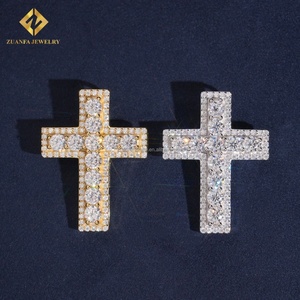 Envío desde EE. UU., Stock Local, Joyería Hip Hop con Incrustaciones de Diamantes que Pasan el Test de Diamantes, Colgante de Cruz de Plata de Ley 925 con Diamantes Moissanite - Product Image 3