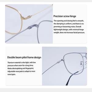 Monture optique métallique haut de gamme, fabriquée à la main, style rétro, lunettes de pilote carrées pour femmes avec double pont, logo personnalisé, marque de luxe, designer - Product Image 4