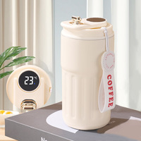 Nouvelle tasse à café de voyage en acier inoxydable 316 avec affichage de la température intelligente, support de voiture, bouteille isolée pour le camping, 6 à 12 heures