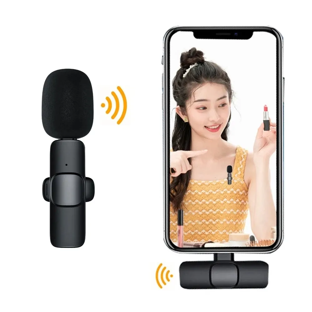 New Wireless Lavalier Microphone Portable Audio Video Recording Mic For IPhone Android Live Game Mobile Phone Camera