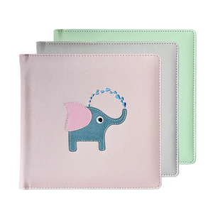 Álbum de Fotos de Cuero PU con Bordado de <span class=keywords><strong>Elefante</strong></span>, Color Macaron, <span class=keywords><strong>Libro</strong></span> de Recuerdos Suave para el Hogar, Bodas, Regalo para Bebés - Product Image 1
