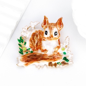 Broches de moda con diseño de ardilla y animales adorables para niñas, alfileres glamurosos y modernos, joyería para mujeres, accesorios para damas, venta al por mayor - Product Image 2
