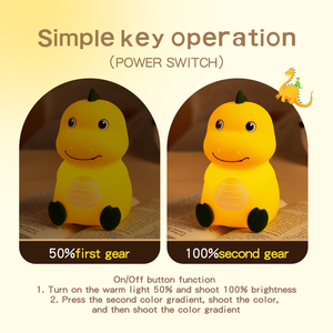 Mini Luce Notturna Moderna a Forma di Drago Cartoonesco, Giocattolo Luminoso USB, Colorato in Silicone Morbido, Regalo Creativo per Bambini - Product Image 5