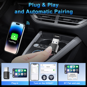 2-en-1 inalámbrico Carplay Android Auto Dongle <span class=keywords><strong>Mini</strong></span> Adaptador Sem Fio Universal 2 Em 1 <span class=keywords><strong>Com</strong></span> Fio Para Sem E Plug & Play Adaptador Usb - Product Image 5