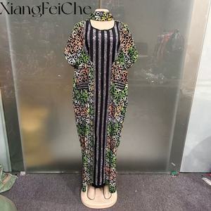 <span class=keywords><strong>Abito</strong></span> Bubu da Donna Stile Africano Nuovo Modello 2026, Moda Estiva Casual Ampio con <span class=keywords><strong>Stampa</strong></span> <span class=keywords><strong>Etnica</strong></span> e Dettagli Diamantati per Feste - Product Image 6