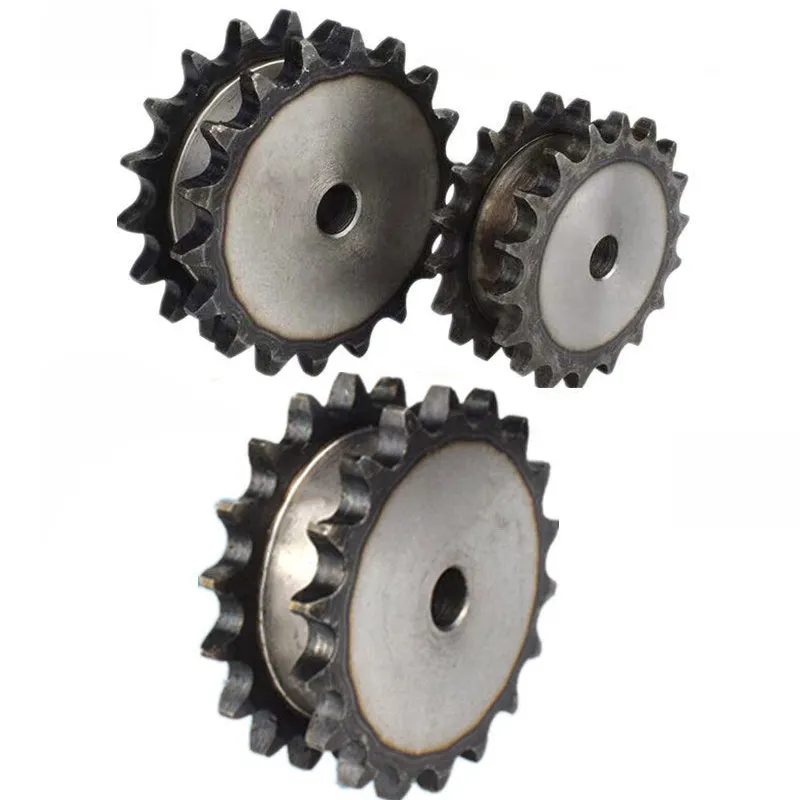 Double Row Gear Stainless Steel Metal Gear 45 Steel Carbon Steel Single Row Double Row Double Pitch Sprocket Wheel