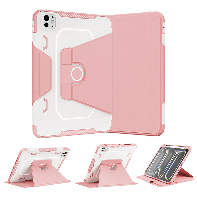 360 Rotate Stand Flip Leather Cover case with Stand for iPad Pro 11 Inch M4 A2836 Magnetic Built in Cover