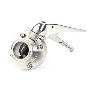 Vanne papillon sanitaire forgée en acier inoxydable SS304 à chargement rapide manuel, hygiénique, 1,5-2 pouces, à trois colliers, pour l'eau - Product Image 4