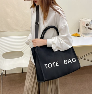 Bolsa de compras de lona de algodón orgánico de color sólido, reciclada, ecológica, con compartimentos y logotipo personalizado impreso. - Product Image 5