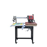 Máquina de prensa de calor de impresión plana automática neumática de doble Mesa, sublimación de luz láser para camisetas y prendas, semiautomática