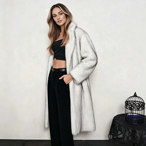 Abrigo de Piel Sintética para <span class=keywords><strong>Mujer</strong></span>, Manga Larga, <span class=keywords><strong>Talla</strong></span> <span class=keywords><strong>Grande</strong></span>, Cálido, Grueso, de Invierno, Elegante y a la Moda - Product Image 1