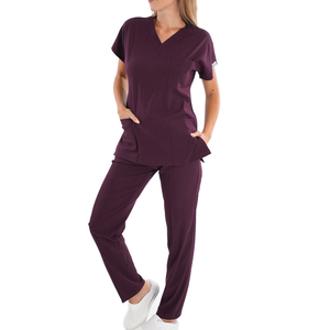 Conjunto de uniforme médico de algodón tejido sin etiquetas, cuello y cintura sin costuras, seguro para piel sensible, cómodo para recuperación postoperatoria y uso en sala de hospitalización. - Product Image 1