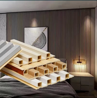 Ventes chaudes Décoration murale Panneau mural WPC Imperméable Intérieur Hôtel TV Bois Plastique Panneau mural WPC