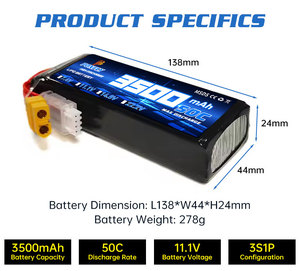 סוללה סוללה לרכב 3s 11.1v <span class=keywords><strong>3500mah</strong></span> 50c <span class=keywords><strong>7.4v</strong></span> 14.8v lipo סוללת ליתיום עבור <span class=keywords><strong>rc</strong></span> v v lipo סוללת ליתיום עבור <span class=keywords><strong>rc</strong></span> - Product Image 4