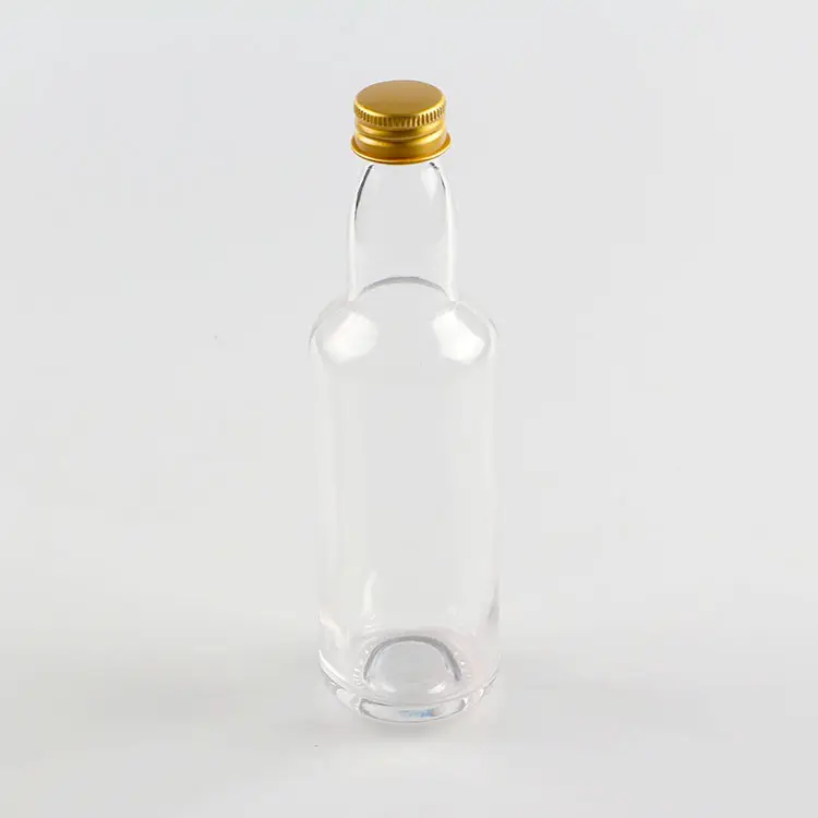50 ml 100ml 2oz mini Glass Liquor liqueur Spirit Bottles with Black/silver/gold metal Caps