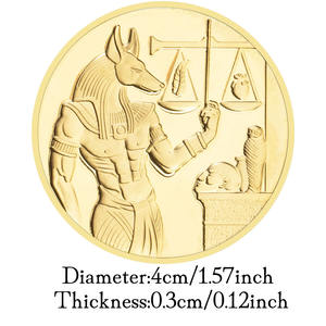 प्राचीन मिस्र के स्मारिका सोने की प्लेटेड सिक्का पिरामिड डायब पैटर्न संग्रहणीय स्मारक सिक्का - Product Image 3