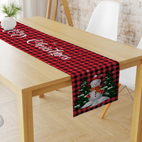 Chemin de table de Noël en lin tissé - Durable et lavable pour la décoration de la maison et des hôtels
