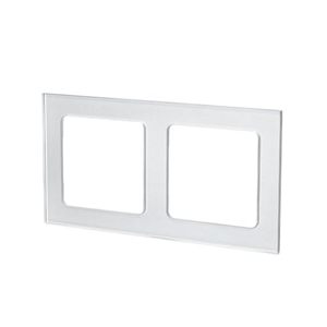 Placca da parete in vetro, 2 chiavi, color argento; ideale per connessioni elettriche e decorazione moderna. - Product Image 1