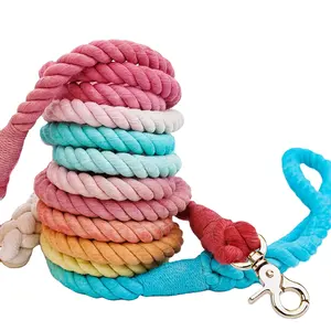 Bán Hot Chất Lượng Tuyệt Vời Bện Bền Màu Bông Macrame Dệt Dog Rope Leash Pet Leash