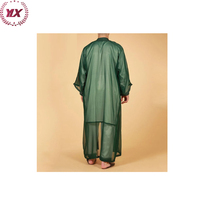 Thawb à Capuche Marocain de Luxe Tendance, Kaftan en Tissu Brillant pour Hommes Musulmans