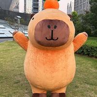 Costume de dessin animé Capybara vert lumineux pour fête, performance de marche, Halloween, poupée célébrité d'Internet, oiseau, ours, chien