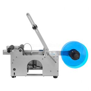 Machine d'étiquetage semi-automatique pour bouteilles rondes, machine électrique de pose d'étiquettes adhésives rondes, étiqueteuse compacte de bureau, petite étiqueteuse - Product Image 3