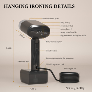 Nouvelle Arrivée Défroisseur Vapeur Portable de 1800W à 5 Vitesses, <span class=keywords><strong>Fer</strong></span> à Repasser Automatique pour Vêtements avec Support - Product Image 5