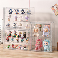 Vitrine de présentation empilable transparente en PET pour boîtes mystères, boîte de rangement multifonctionnelle, design moderne et minimaliste pour figurines et jouets