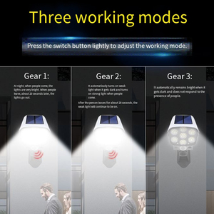 รีโมทคอนโทรล ไฟ LED สว่างสดใสติดผนัง กล้องวงจรปิดไร้สายจำลองเซ็นเซอร์พลังงานแสงอาทิตย์ สำหรับสวน ถนน ติดตั้งง่าย - Product Image 3