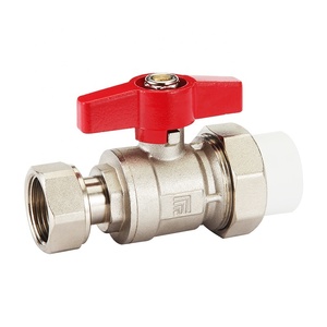 Bille manuelle en laiton avec raccord 1/2 pouce DN15/DN20 pour eau et chauffage, nickelée TZK T463 - Product Image 1